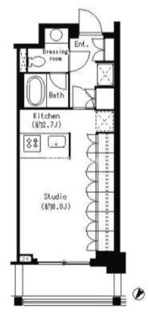 パークキューブ目黒タワーの物件間取画像
